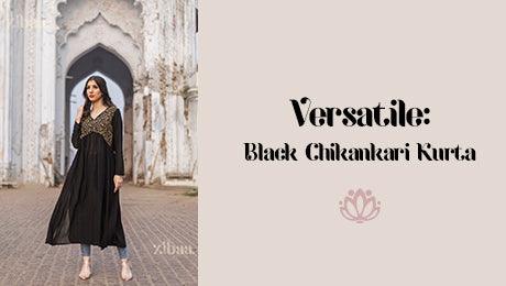 Versatile Outfit Ideas with a Black Chikankari Kurta Versatile Outfit Ideas with a Black Chikankari Kurta