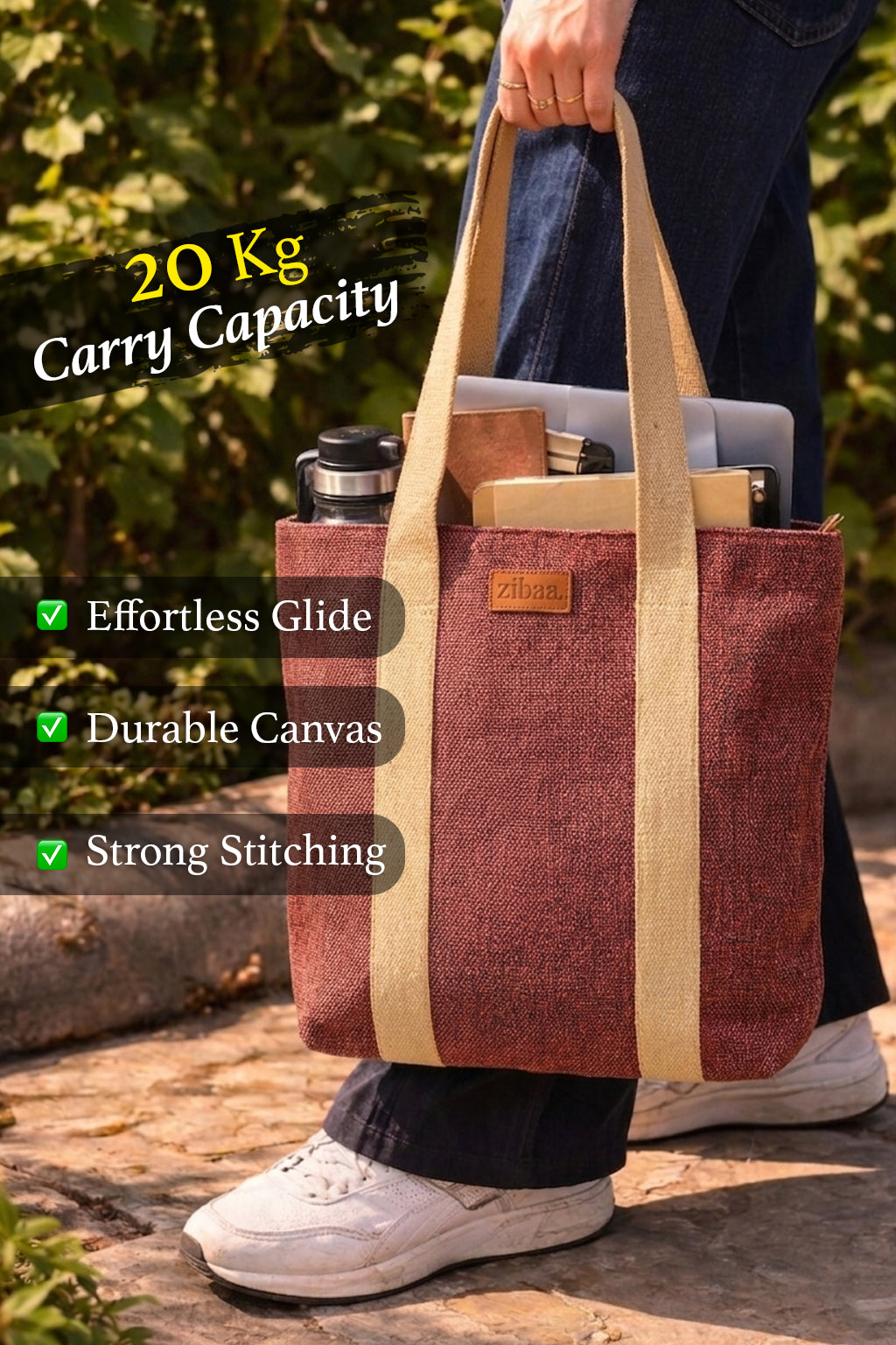 Safar Rust Canvas Everyday Tote Bag