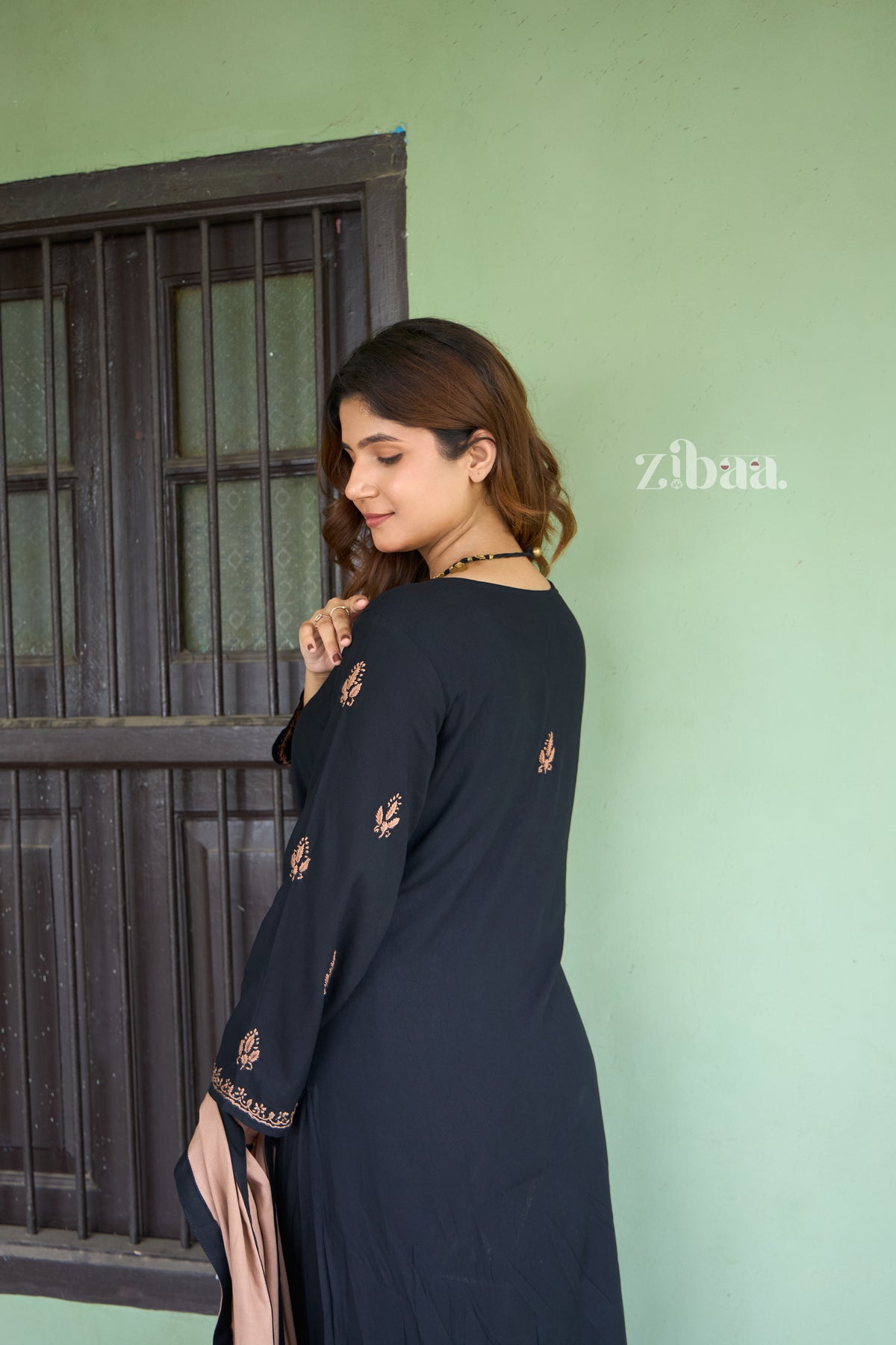 Utsav Luxury Rayon Black Kurta Set with Dupatta