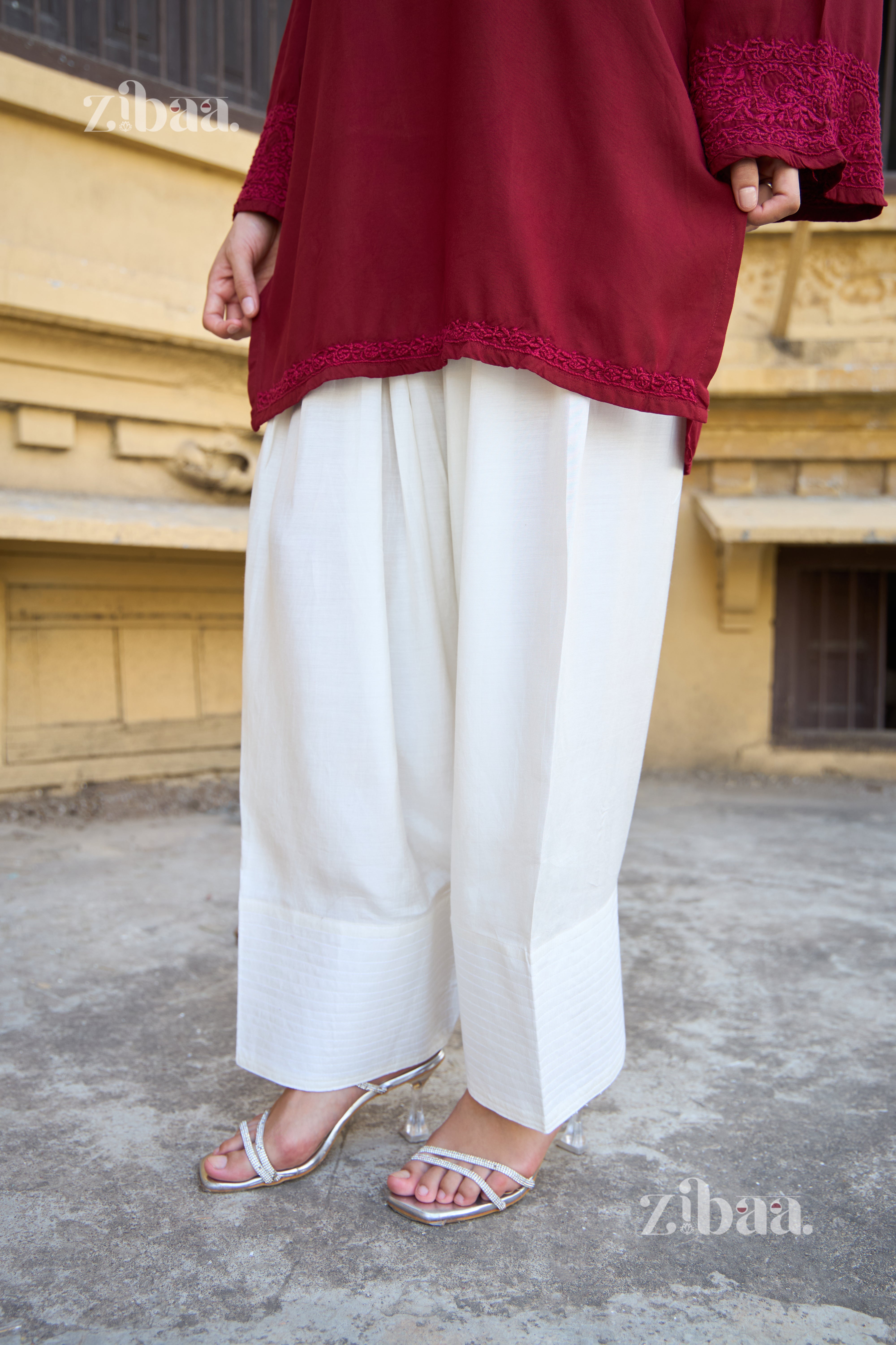 Nazm Mehroon Farshi Salwar Set