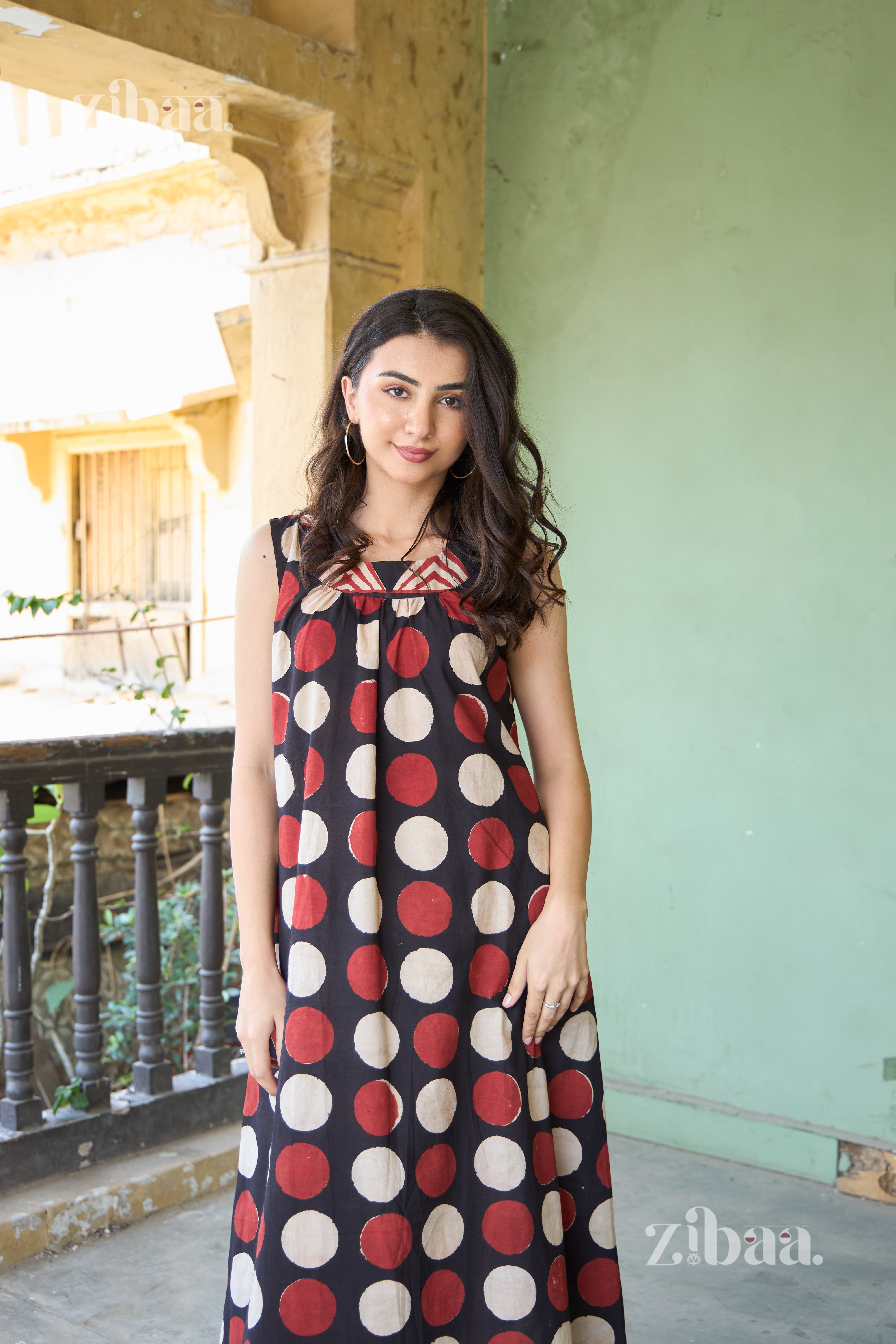 Saanjh Midnight Dot Dress