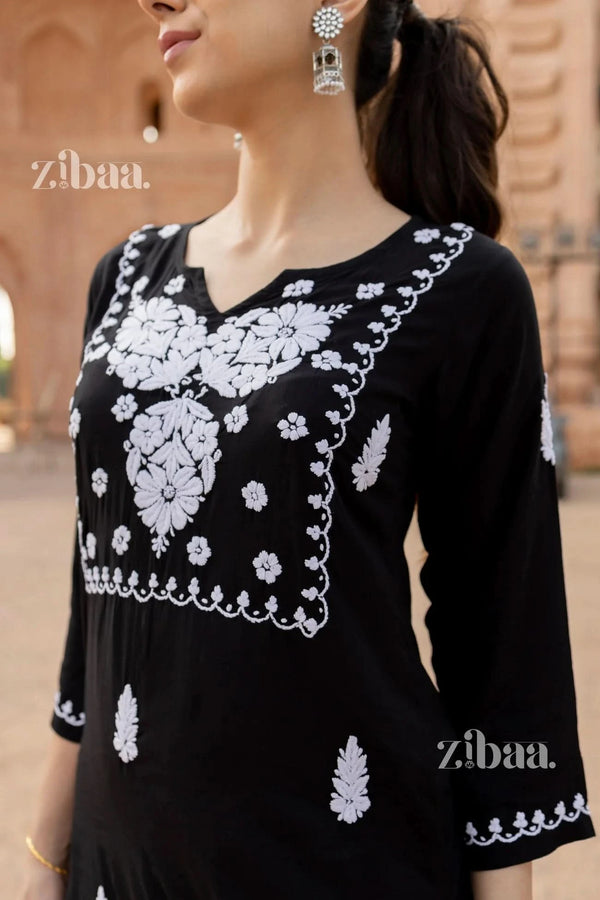 Black Chikankari Kurta