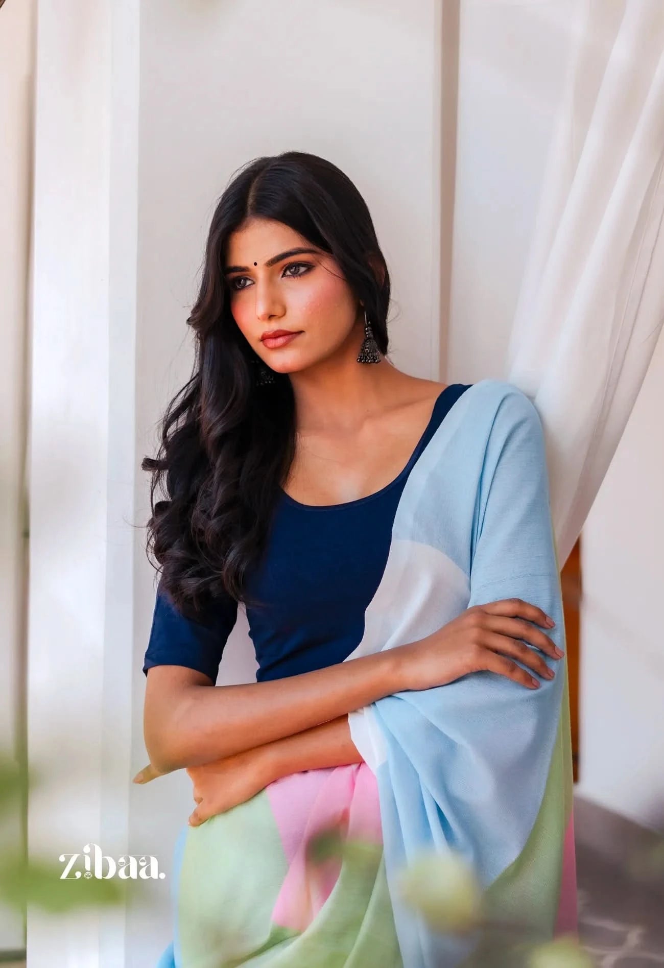 Mira Hand-Dyed Mul Cotton Multi-color Saree with Tassels