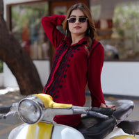 Husn Ruby Luxury Rayon Chikankari Shirt