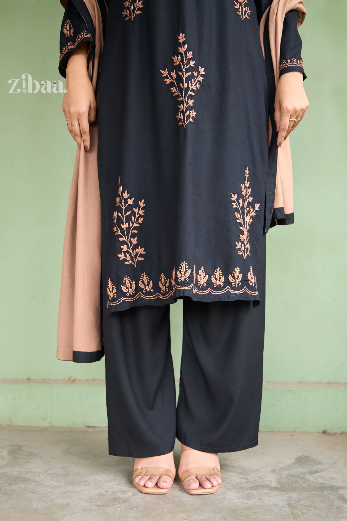 Utsav Luxury Rayon Black Kurta Set with Dupatta